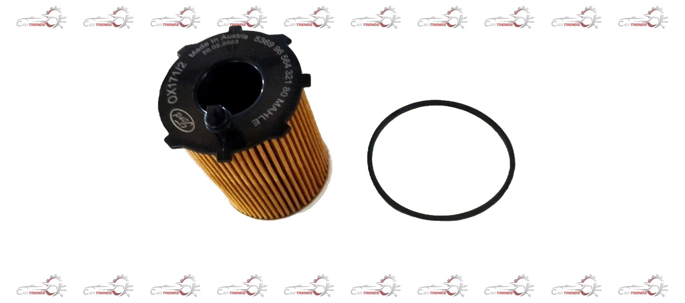 Aftermarket Ford Fiesta oil filter XS7Q6744AATL, new replacement part with metal casing and filter elements visible