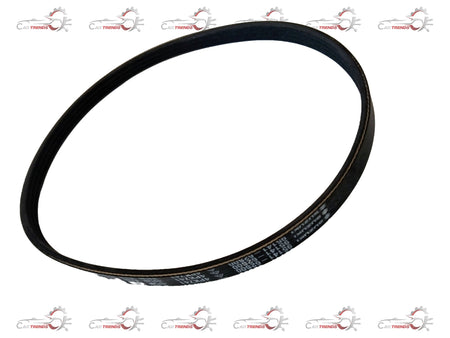 Maruti Suzuki fan belt for Suzuki Spresso, showing the black rubber belt with tensioner and pulley components.