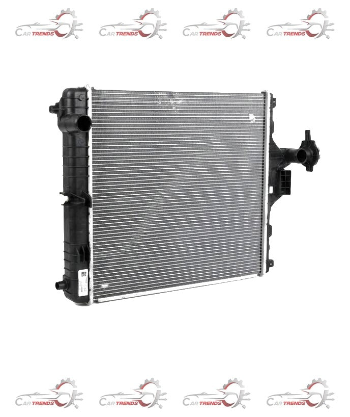 Maruti Suzuki S-Presso 1.0L radiator assembly for petrol and CNG engine, black metal with mounting brackets and inlet/outlet connections.