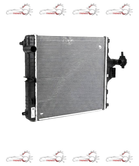 Maruti Suzuki S-Presso 1.0L radiator assembly for petrol and CNG engine, black metal with mounting brackets and inlet/outlet connections.