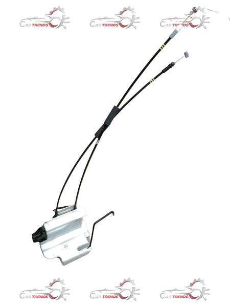 Hyundai Grand i10 Nios LH rear door latch, new automotive part, close-up view showing latch mechanism and mounting points
