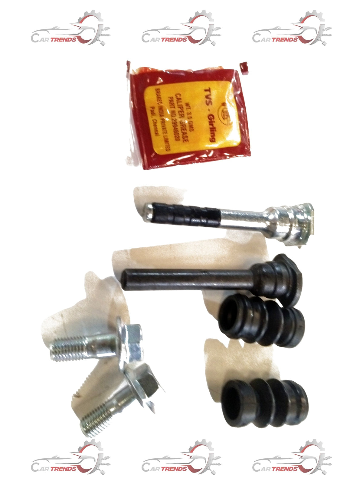 CarTrends sliding pin set 55850M75J41, automotive spare parts, showing metal pins and components on a white background.