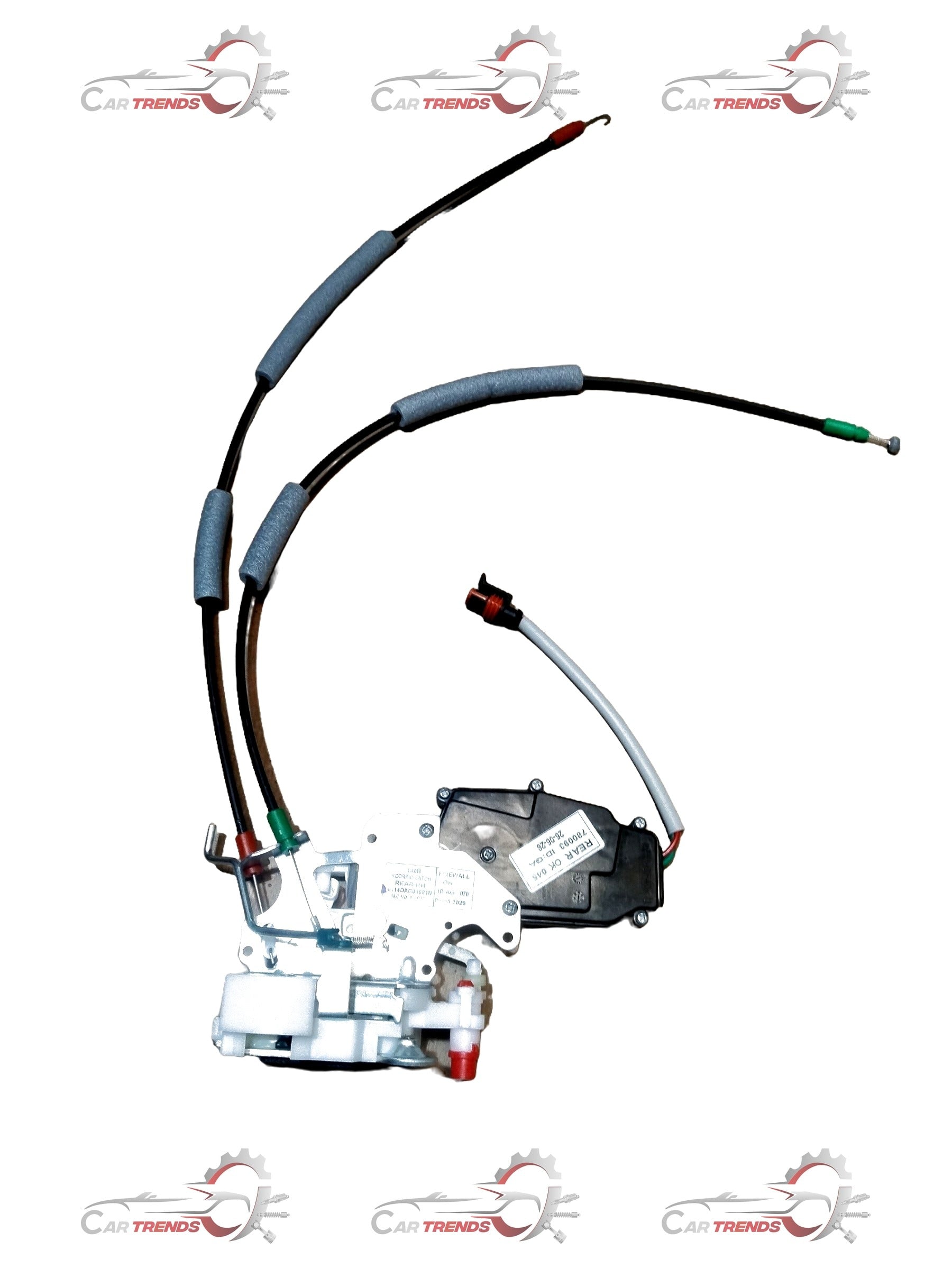 Mahindra Bolero latch door electrical part for rear right side, showcasing the component's connectors and hardware.