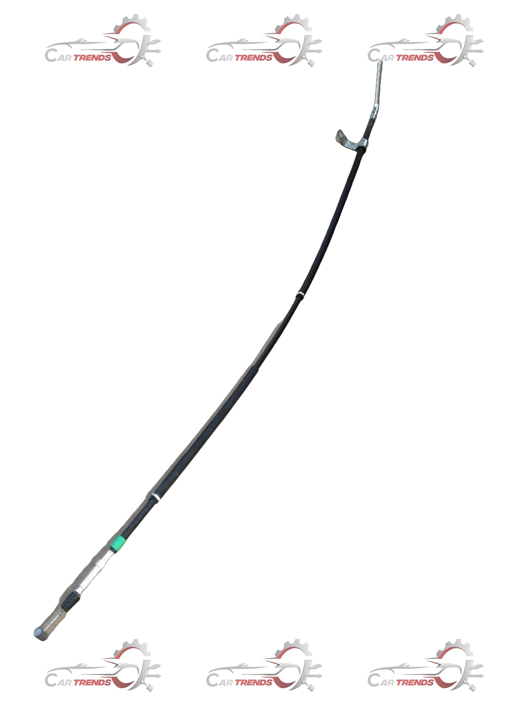 Mahindra Scorpio LH rear parking brake cable assembly, part #0605BAA03071N, showing the black cable with connectors.