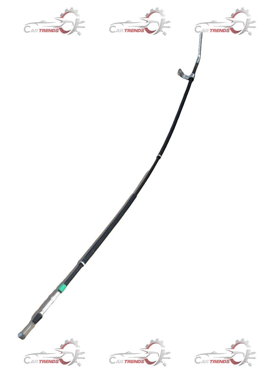 Mahindra Scorpio LH rear parking brake cable assembly, part #0605BAA03071N, showing the black cable with connectors.