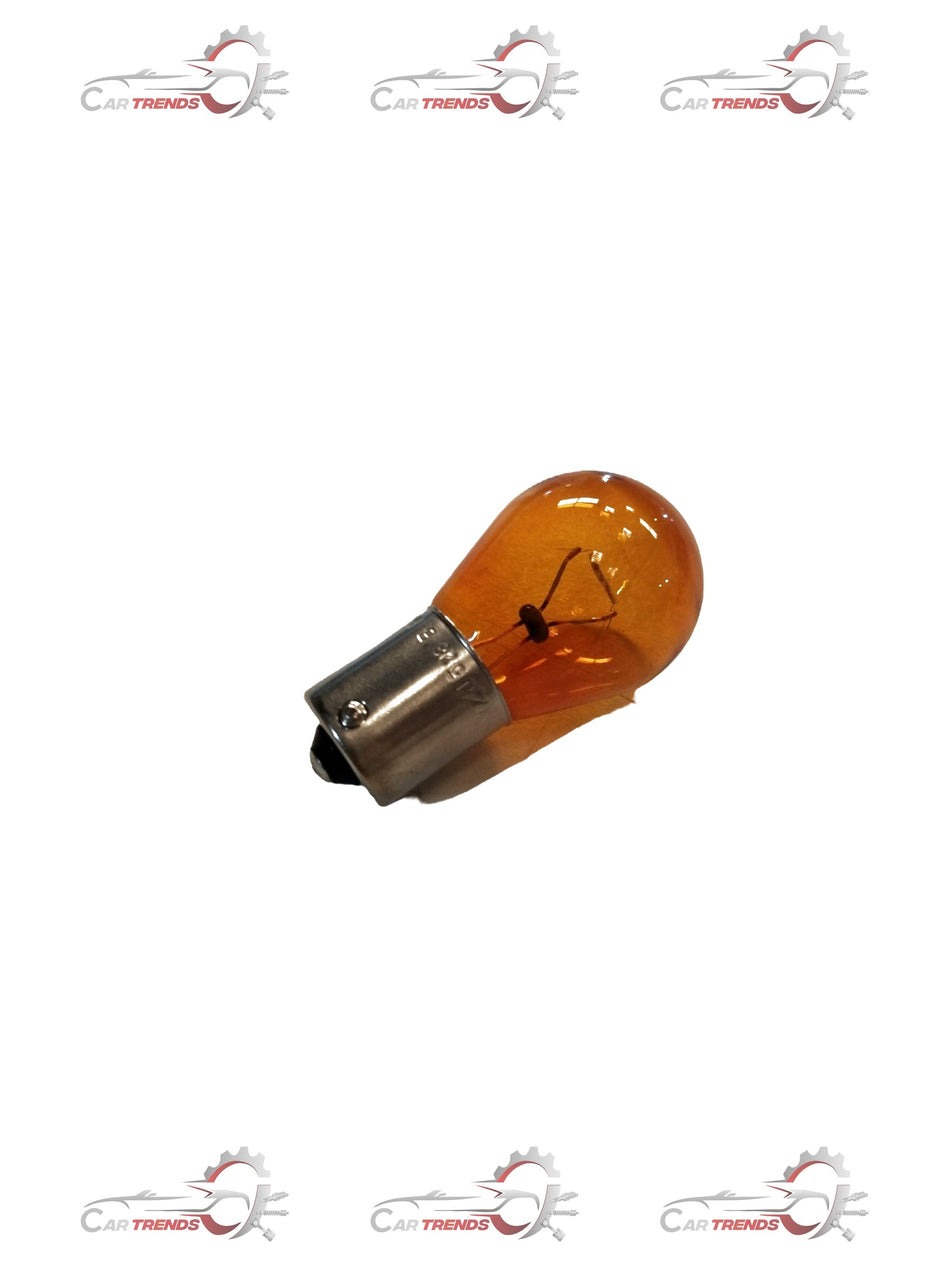 Amber bulb for Alto 800, 12V 21W automotive headlight bulb by Maruti Suzuki, showing the bulb with amber-colored glass.