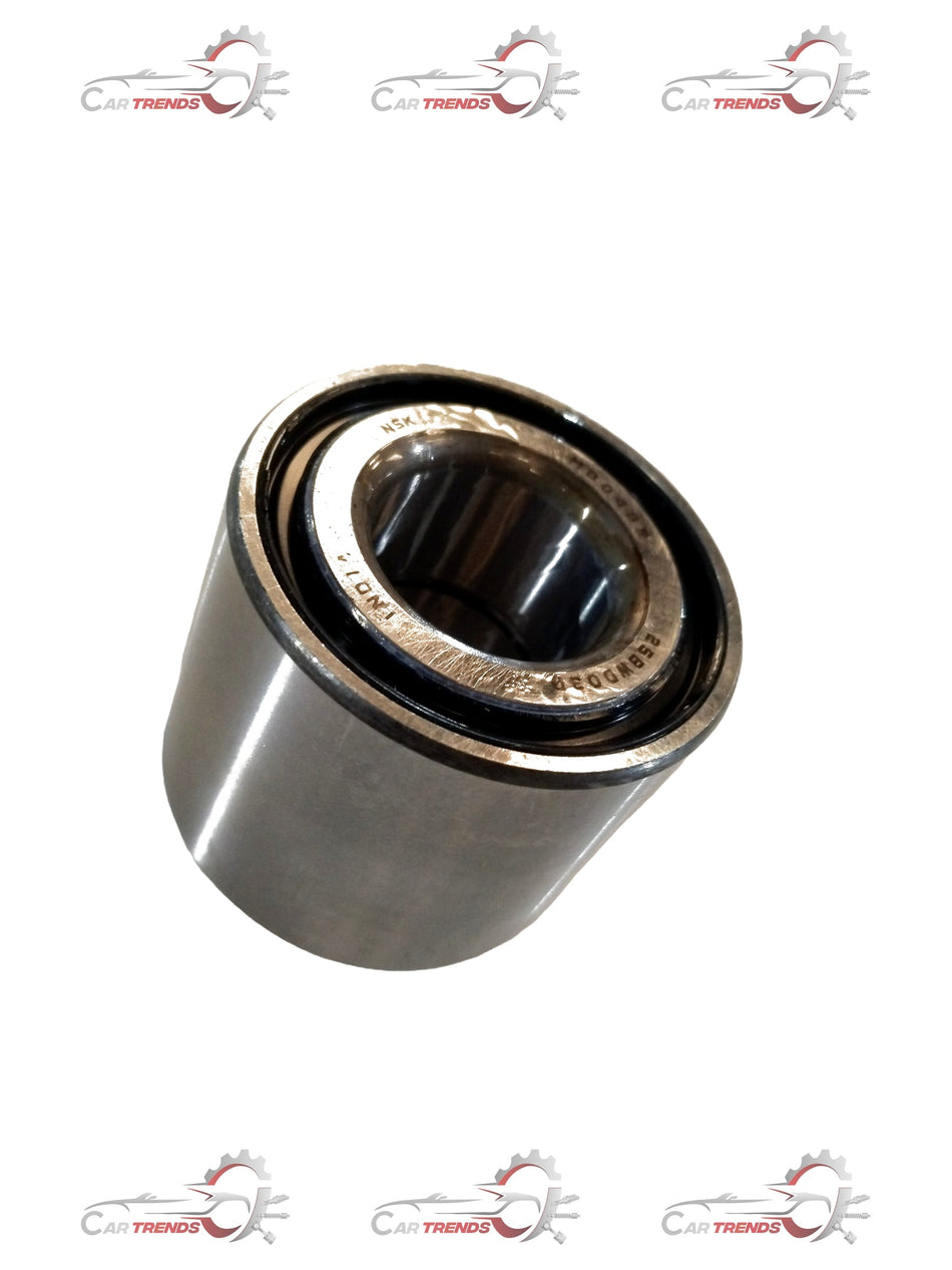 CarTrends rear bearing wheel for Swift, Baleno, Brezza, and Ertiga, showing the spare part with metal and rubber components.