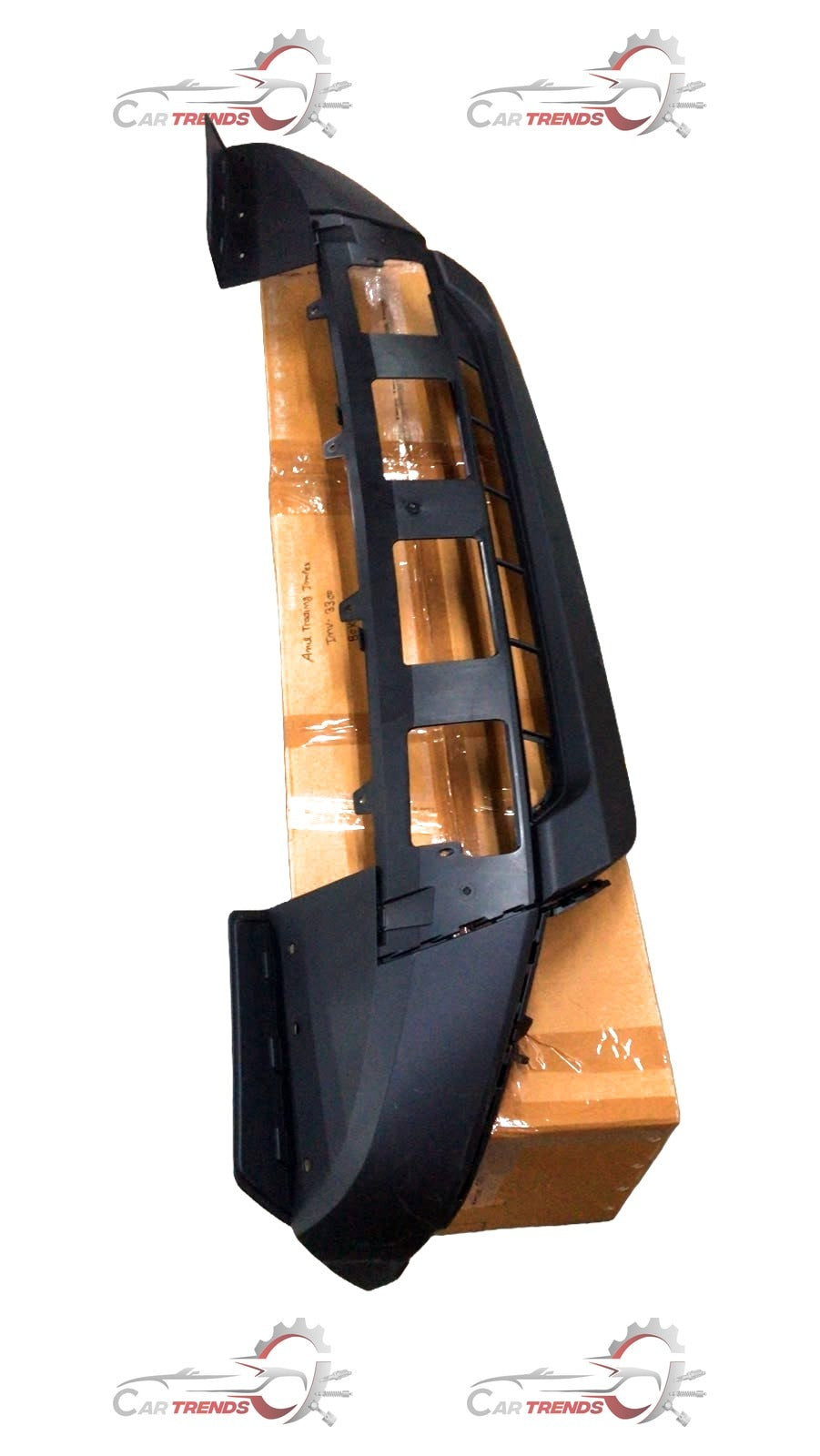 Mahindra Scorpio N front lower bumper in black, durable plastic, with mounting points and grille opening.