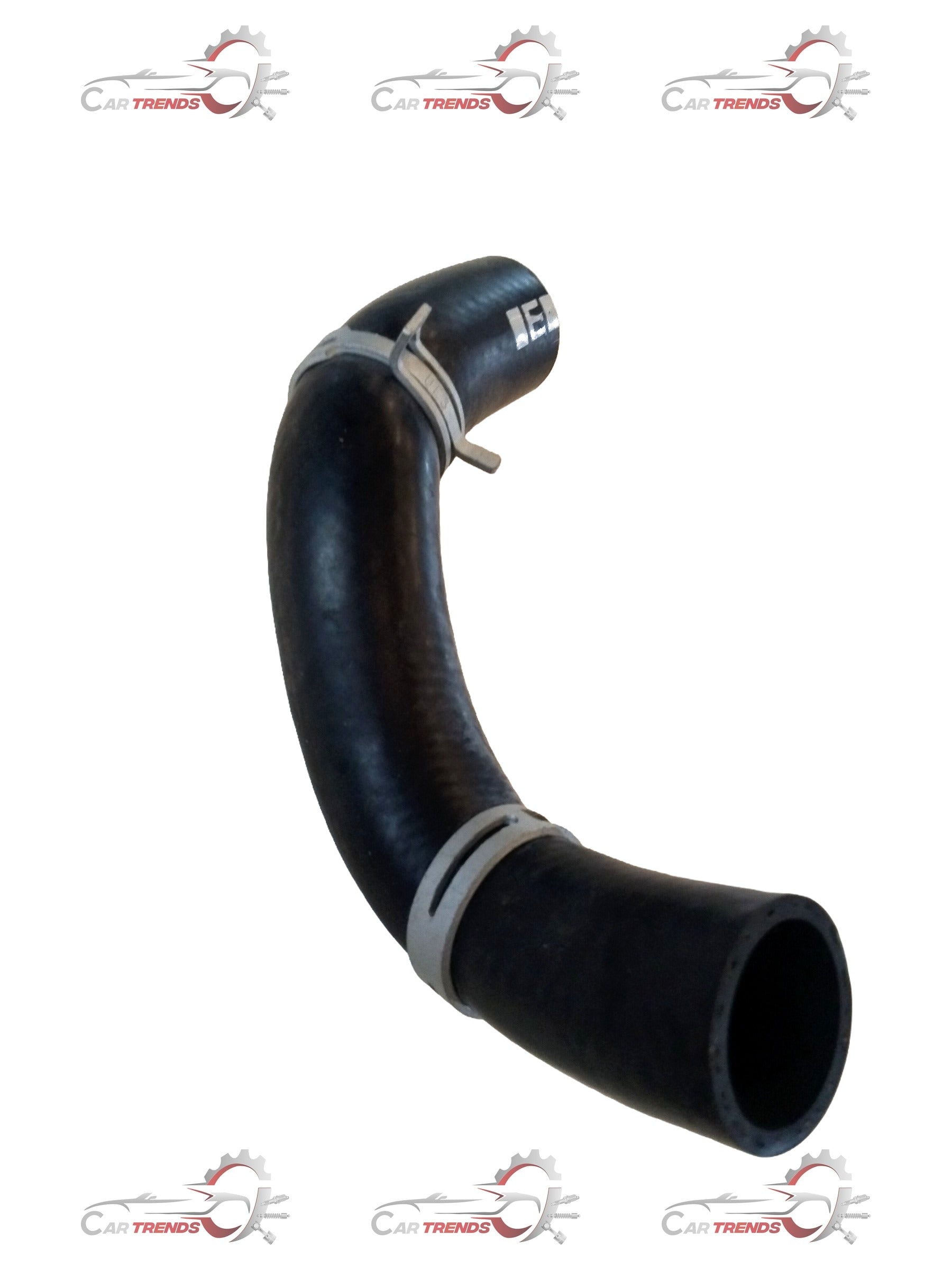 Hyundai Creta lower radiator hose, black rubber replacement part with metal fittings, designed for cooling system in vehicle engine.
