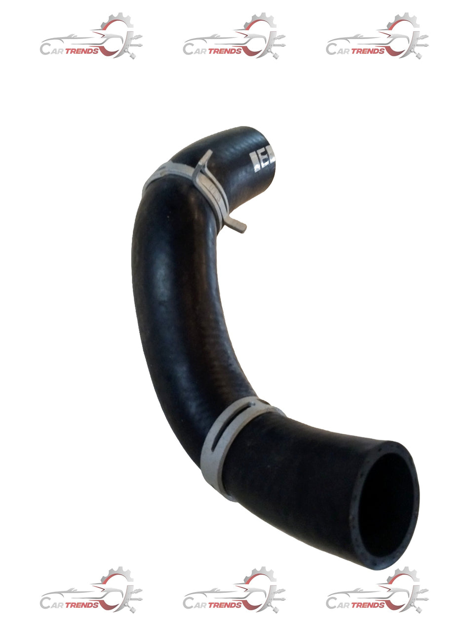 Hyundai Creta lower radiator hose, black rubber replacement part with metal fittings, designed for cooling system in vehicle engine.