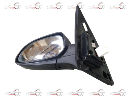 Chevrolet Optra side mirror, driver side (LH), general Motors part #J96547134, black plastic with mounting bracket visible.