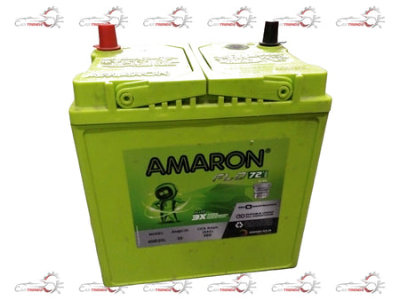 Honda Amaron FLO 42B20L battery with buyback offer, showing the compact car battery with brand logo and terminals.