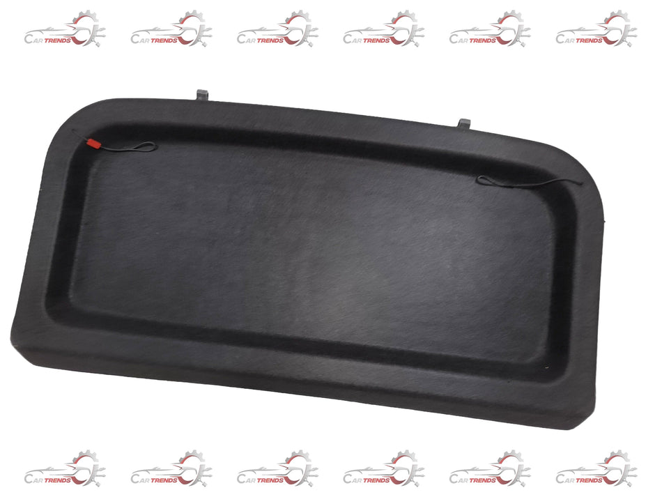Gfx black parcel tray for 2024 Nexon vehicle, shown installed in the car's cargo area with a sleek matte finish.