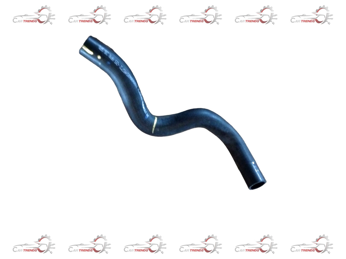 Maruti Suzuki radiator outlet hose for Baleno, part #17854M68P00, showing the flexible rubber hose connected to the radiator system.