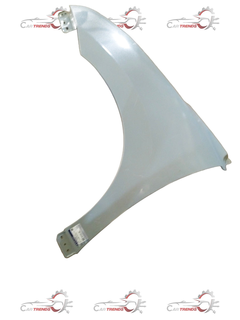 Maruti Suzuki Baleno left front fender in black, showing the exterior panel with mounting points and surface details.