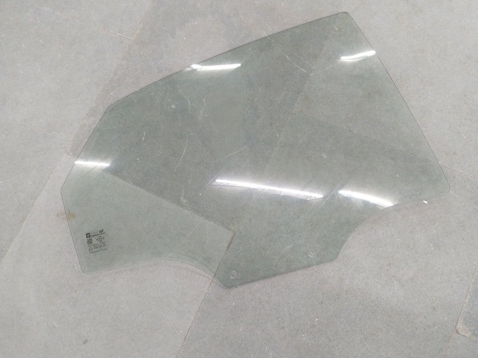 Rear right glass assembly door for Chevrolet Optra by General Motors, showing the glass panel and door frame.