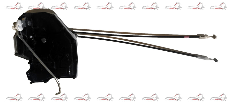 CarTrends door latch assembly for front left door on Ritz, Swift, Dzire; spare parts replacement showing the latch mechanism.