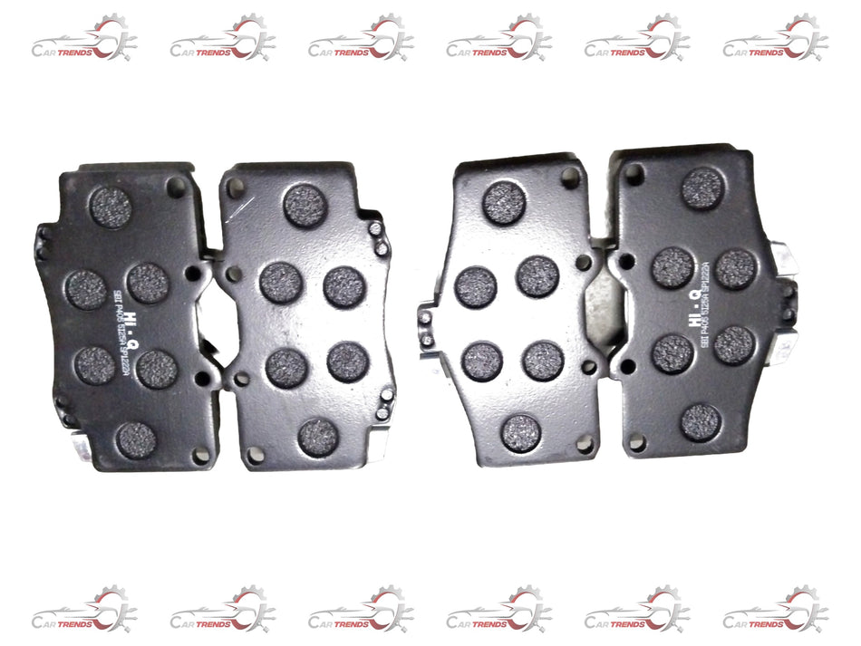 Front brake pad for Toyota ETIOS, LIVA, CROSS, and YARIS from CarTrends, showing the new brake pad with metal backing and friction surface.