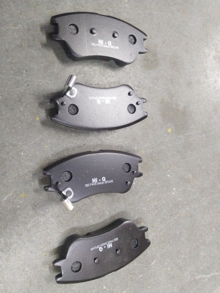 Front HI-Q brake pad for Hyundai Santro Xing, part number SP1149, showing the new, durable brake pad with metal backing plate.