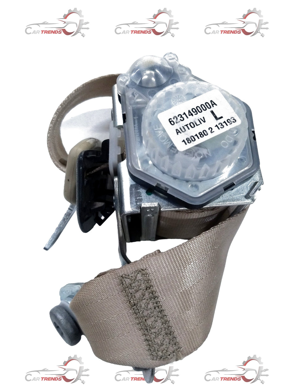 Rear left seat belt kit for Chevrolet Sail, including seat belt components from General Motors, shown in the image.