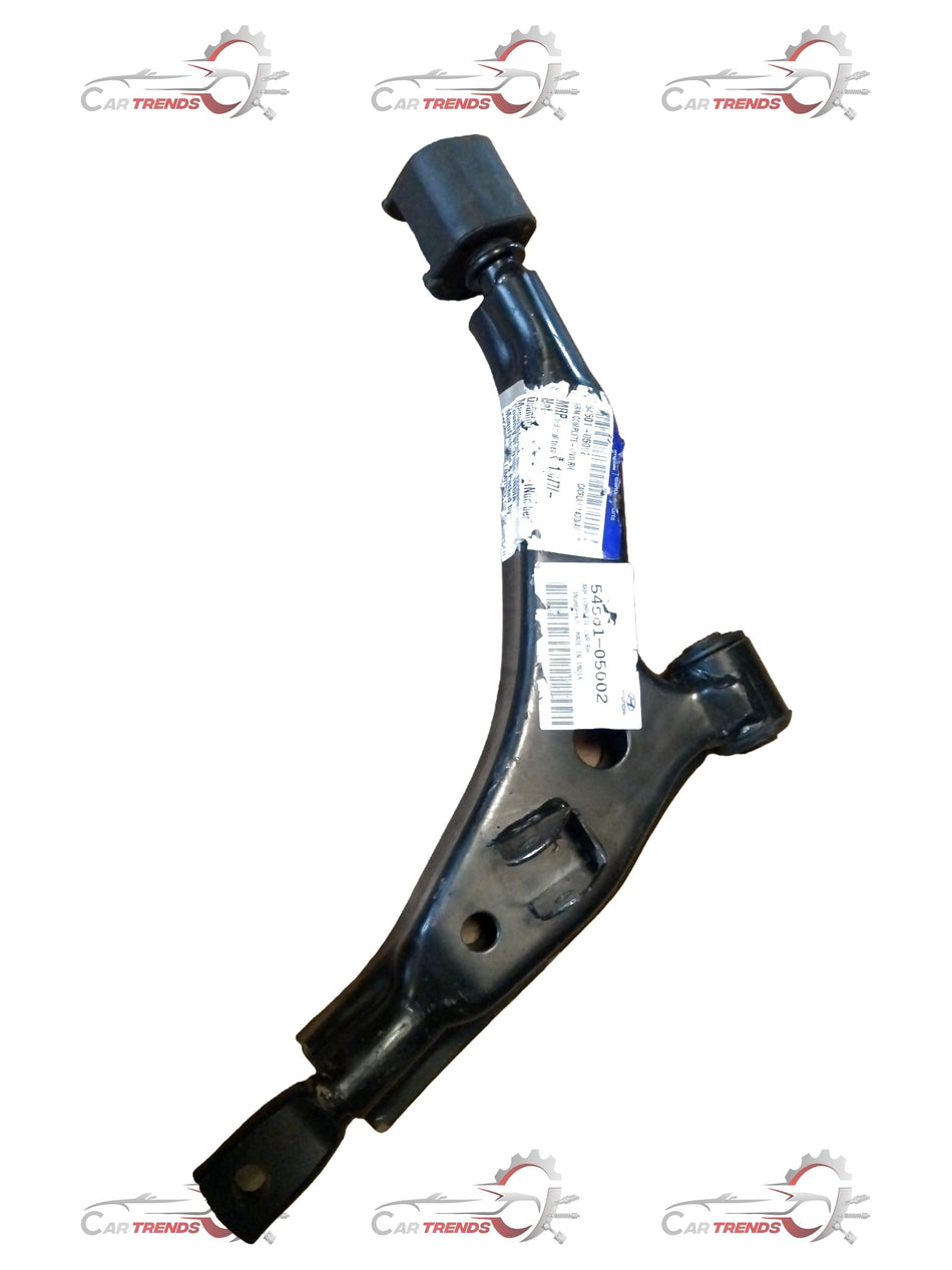 Hyundai arm complete left and right lower, CarTrends spare parts, shown in the image with metal and plastic components.