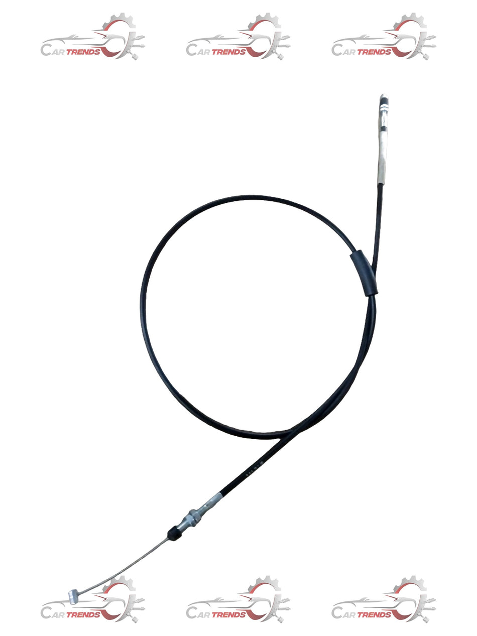 CarTrends accelerator cable assembly for ALTO/800, showing the black flexible cable with metal connectors and protective sheath.