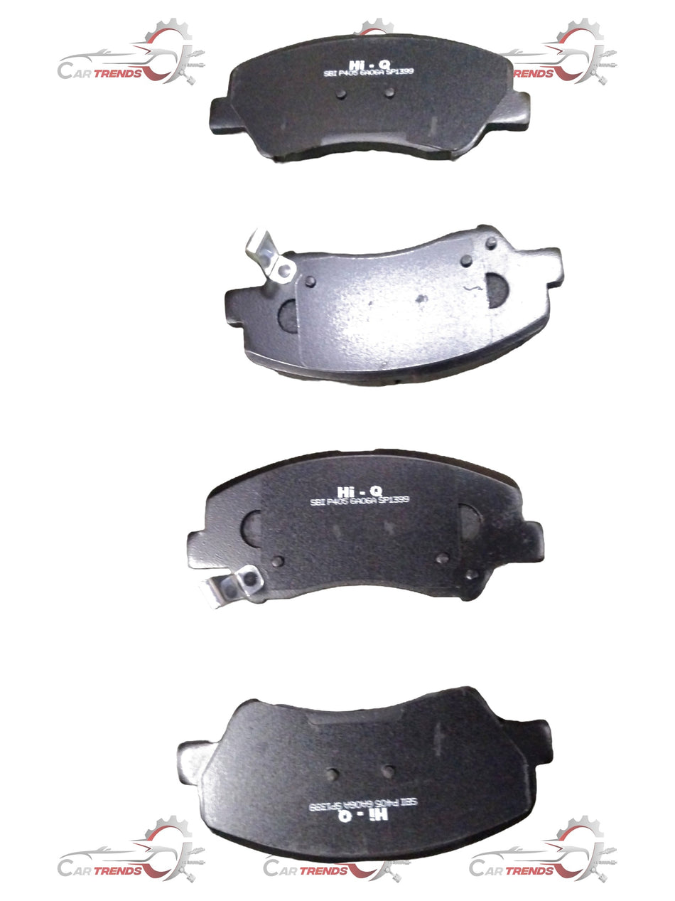 Front brake pad for Hyundai EON 0.8 by CarTrends, showing the new brake pad with metal backing and brake friction surface.
