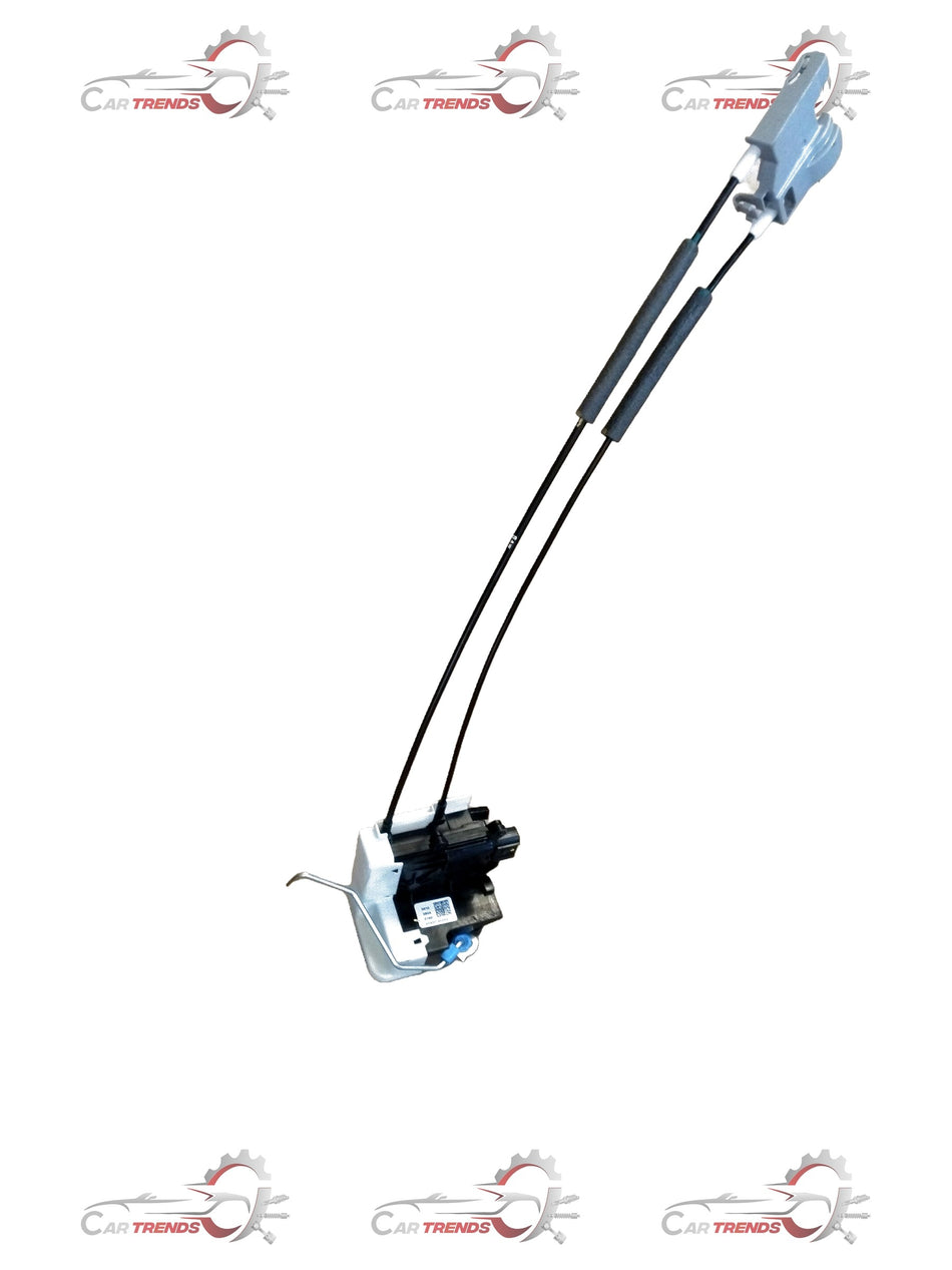 Hyundai Creta rear door latch, right-hand side, automotive replacement part with metal and plastic components.