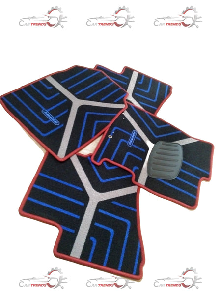 Red Honda floor mat with City, Amaze, Elevate, or WR-V branding, showing textured rubber surface and fitted shape.
