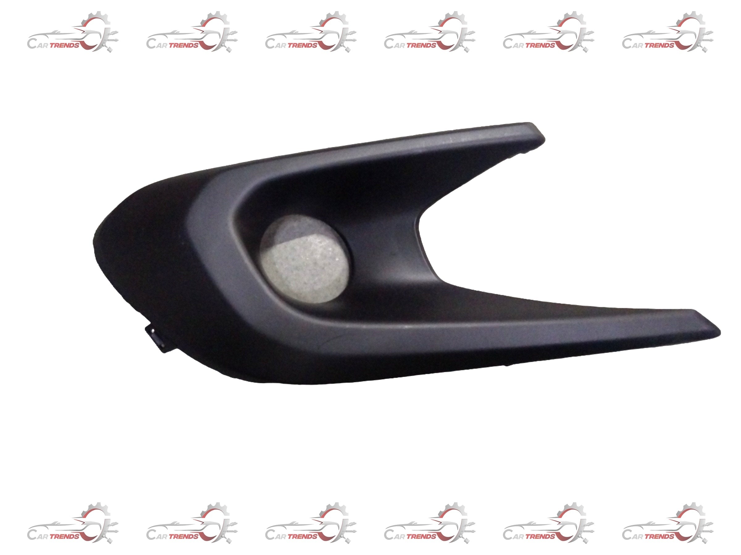 Front fog lamp bezel for right side of Maruti Suzuki vehicle, durable plastic component with a sleek finish.