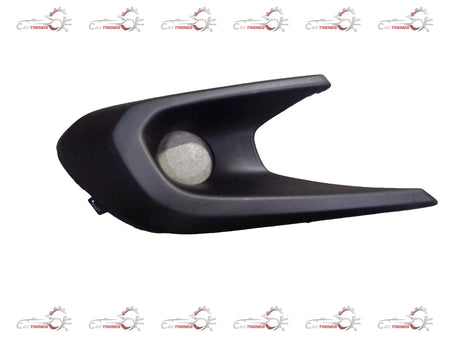 Front fog lamp bezel for right side of Maruti Suzuki vehicle, durable plastic component with a sleek finish.