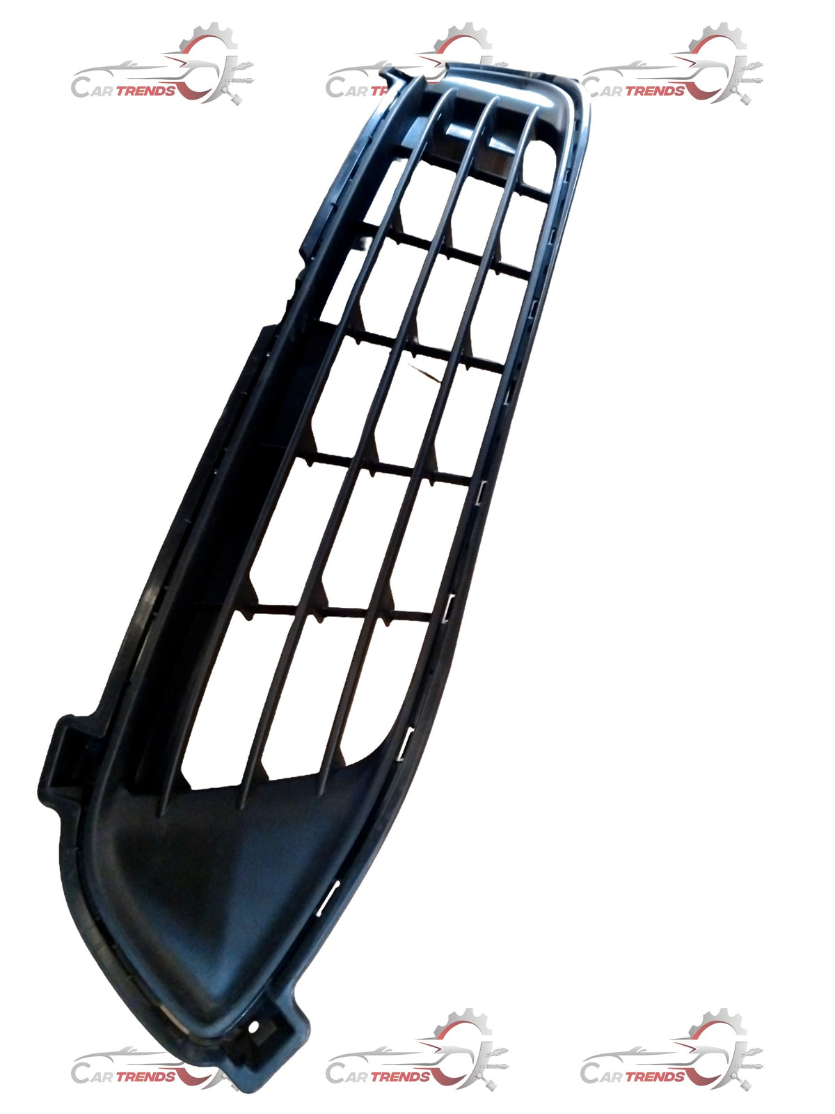Toyota radiator lower grille by CarTrends, featuring a black plastic design with horizontal slats for front-end protection.