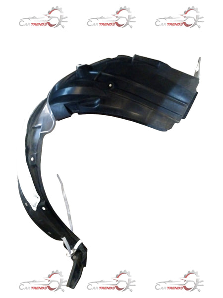 Toyota liner for front left fender, genuine OEM part #538760D110, shown in black with detailed attachment points