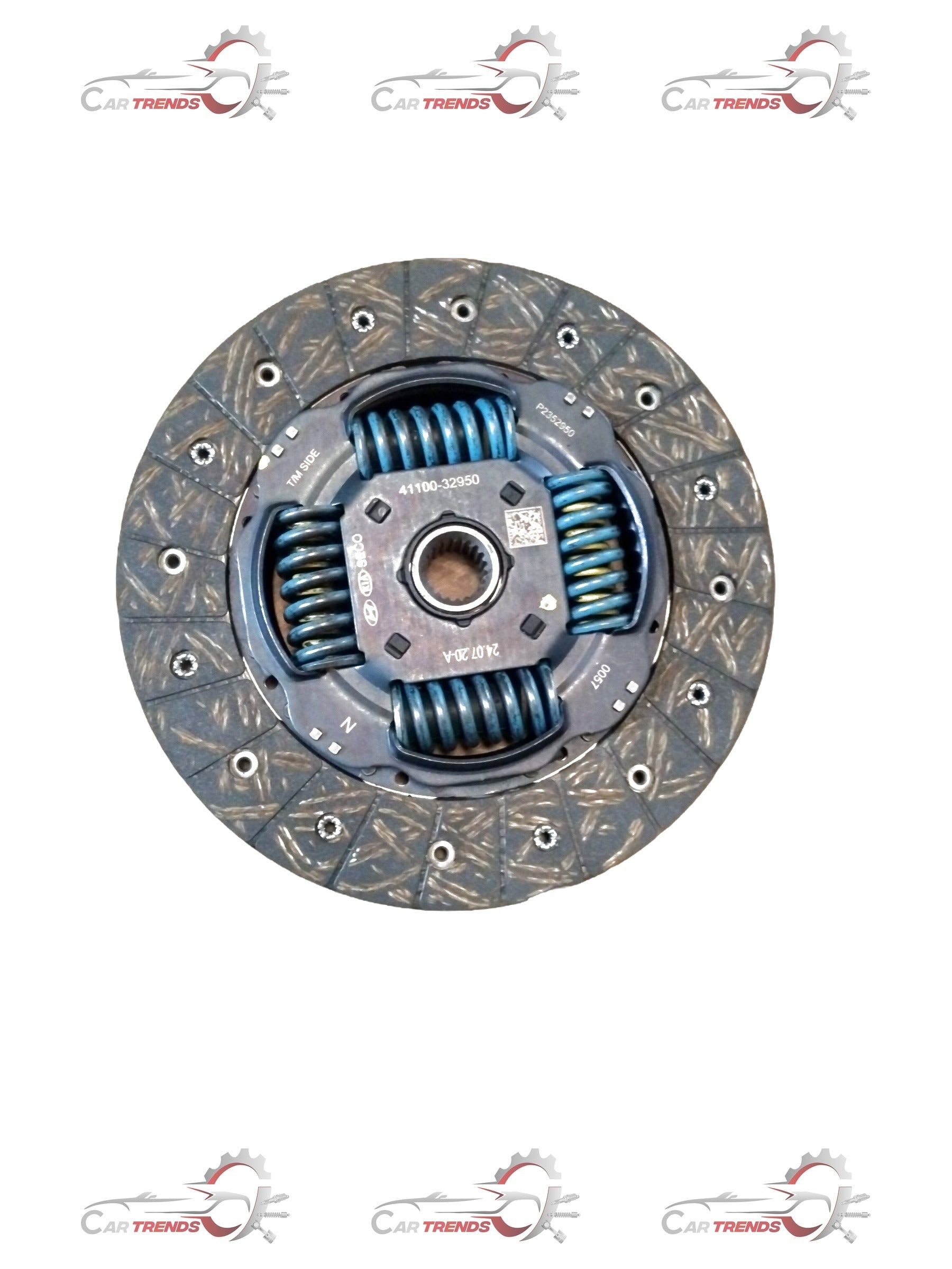 Hyundai clutch plate for Venue, Sonet, and Carens diesel models, showing the metal disc and friction surface.