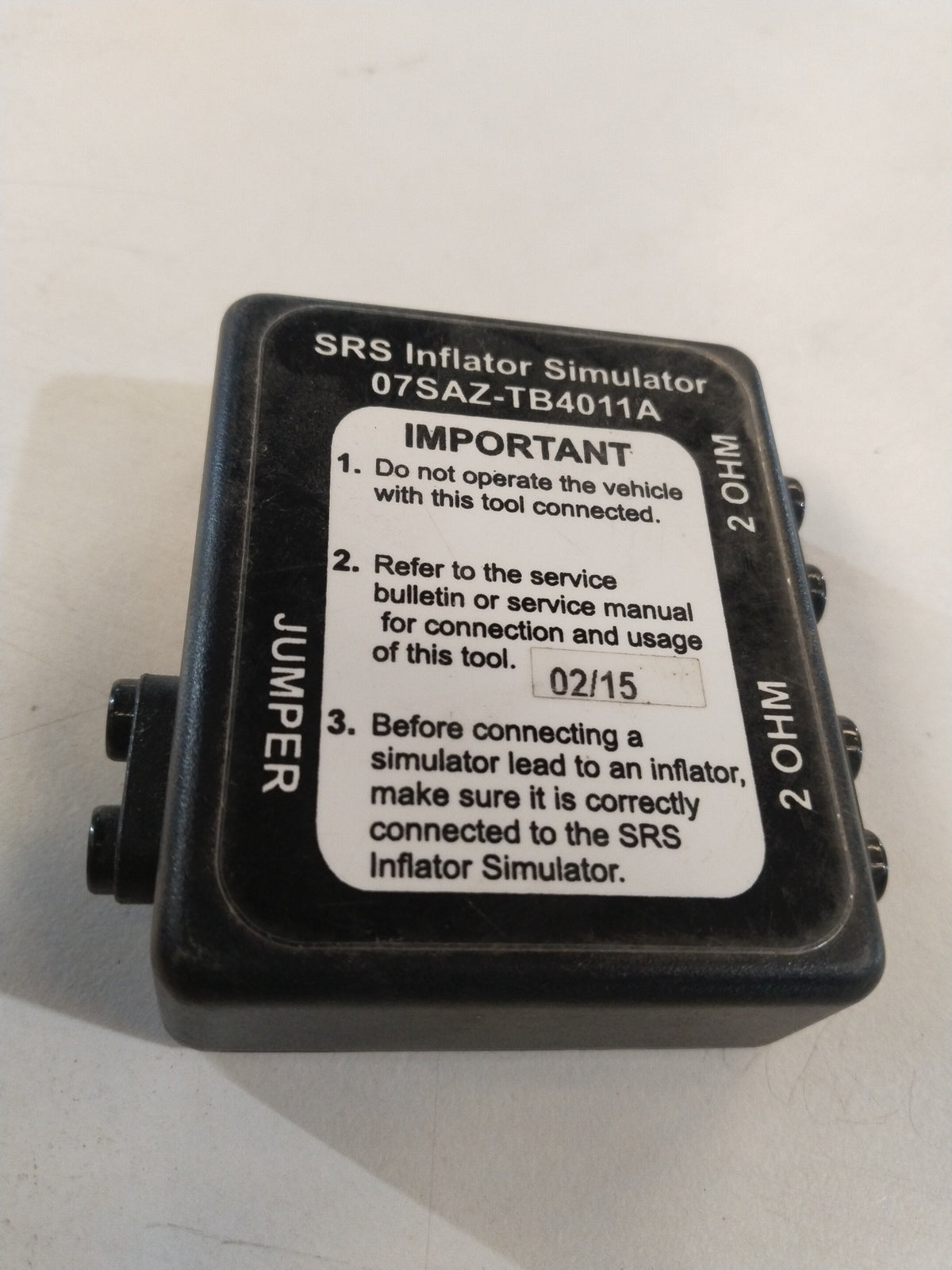 CarTrends SRS INFLATOR SIMULATOR | CITY/CIVIC/JAZZ/AMAZE | | #07SAZTB4011A 07SAZTB4011A - Front view