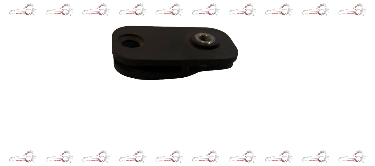 CarTrends glass clip spare part, close-up of small metal clip used for securing car glass or panels in vehicle assembly.