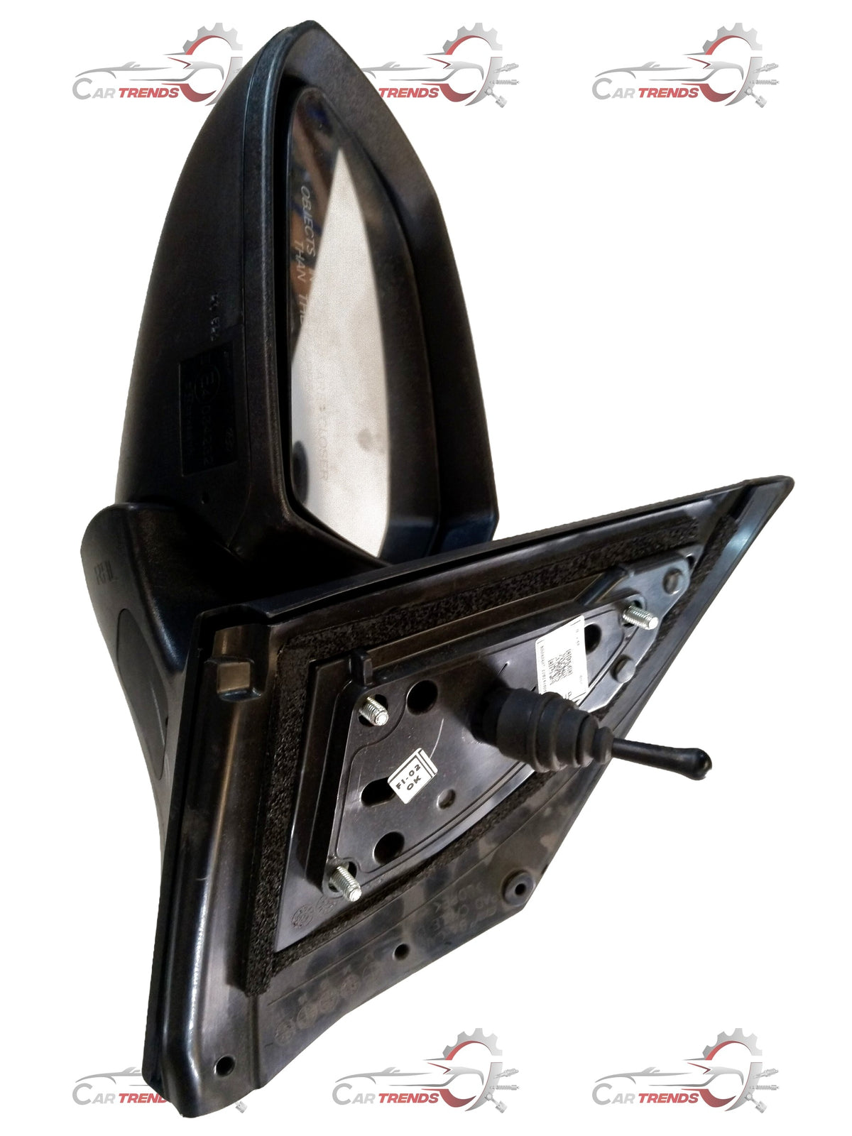 Hyundai Grand I10 outside left side mirror by CarTrends, showing the mirror and mounting base for vehicle replacement.