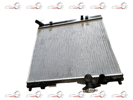 CarTrends radiator for Brezza 2nd Gen 2022+ petrol/CNG, showing the front view with cooling fins and mounting points.