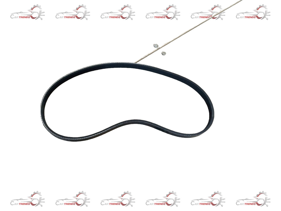 Maruti Suzuki belt for Swift, Baleno, Brezza, Ertiga models, showing the black automotive engine belt with brand logo.