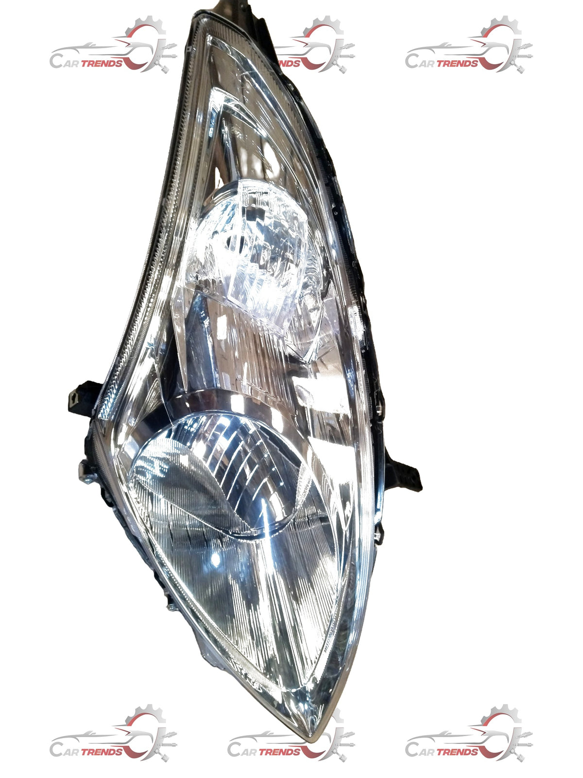 CarTrends Swift Dzire right head lamp spare part, clear lens and mounting details for vehicle lighting replacement.