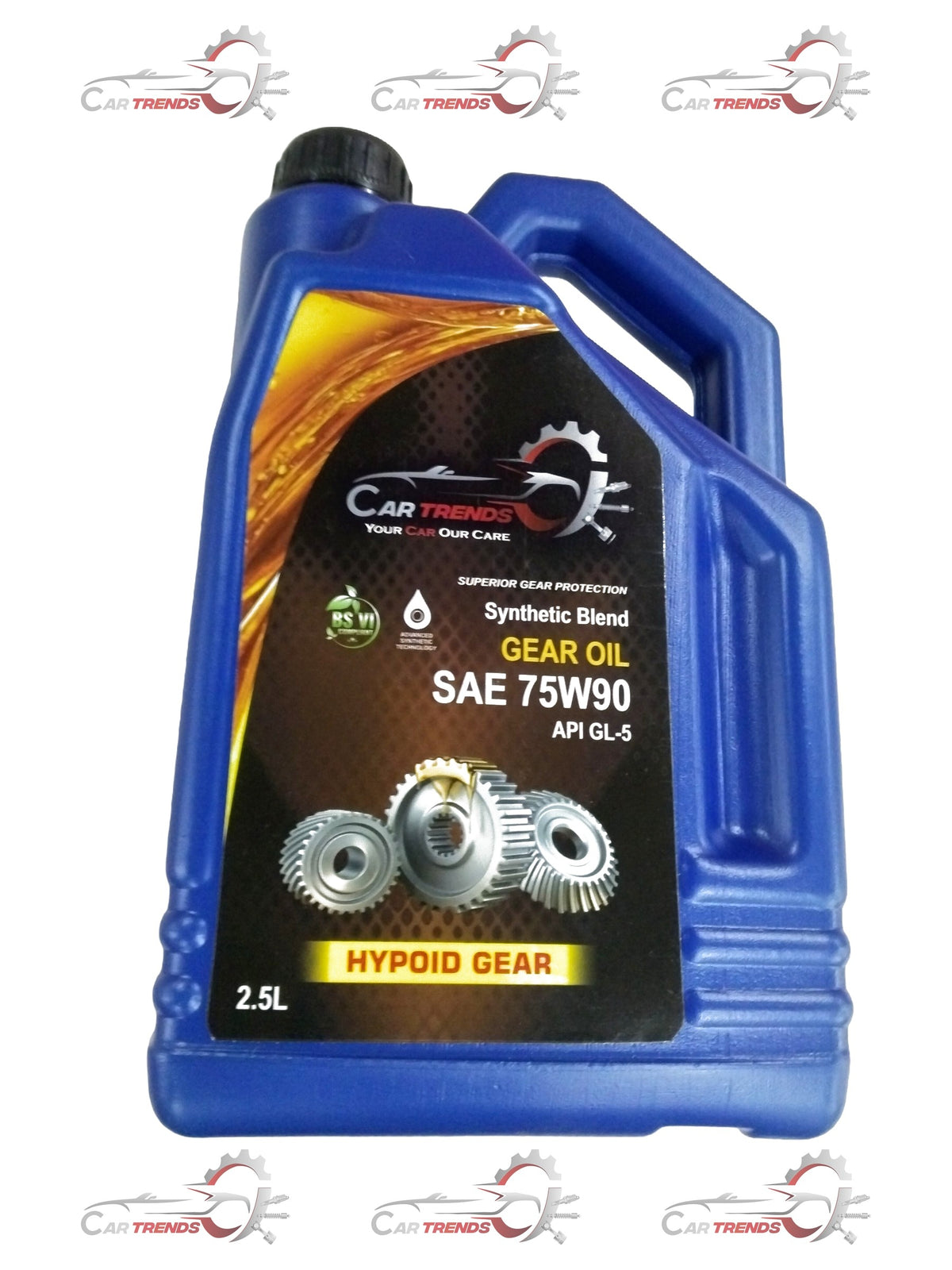 CartTrends car gear oil 75w90 2.5L bottle for all car models and variants, showing the container and label.