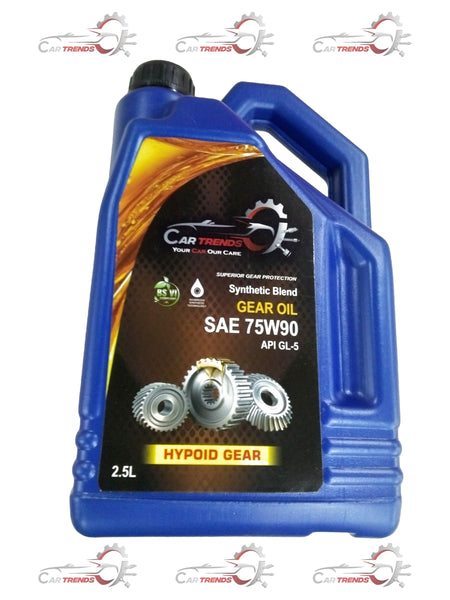 CartTrends car gear oil 75w90 2.5L bottle for all car models and variants, showing the container and label.