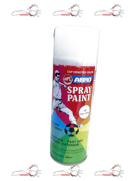 CarTrends spray paint for cars in gloss white, showing a can of automotive spray paint with the label clearly visible.