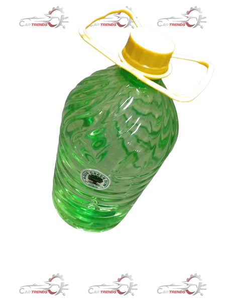 CarTrends 5L battery water container for Swift, Dzire, Baleno, Ertiga, Brezza, Alto car models, showing the clear water inside the bottle.