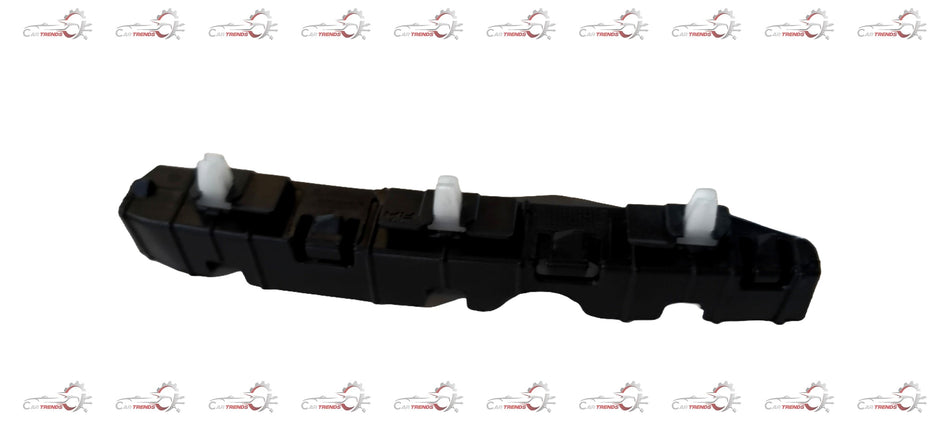 Front right bumper bracket for Hyundai Grand i10, CarTrends spare part showing mounting points and metal construction.