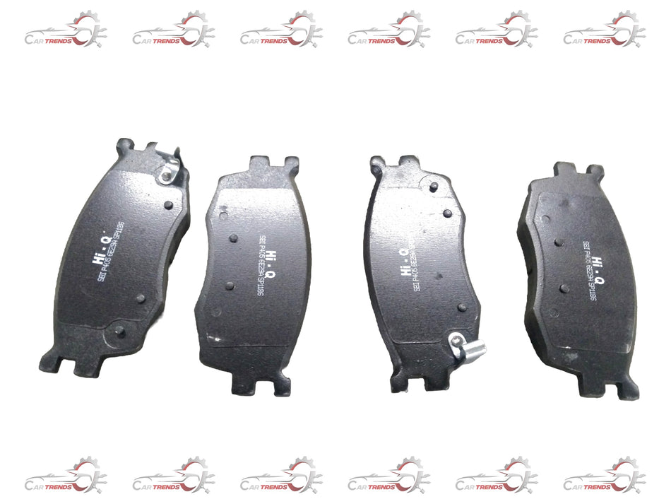 Front brake pad from CarTrends for Hyundai Accent, i20, EON 1.0, Getz, and Getz Prime, showing the brake pad with mounting features.