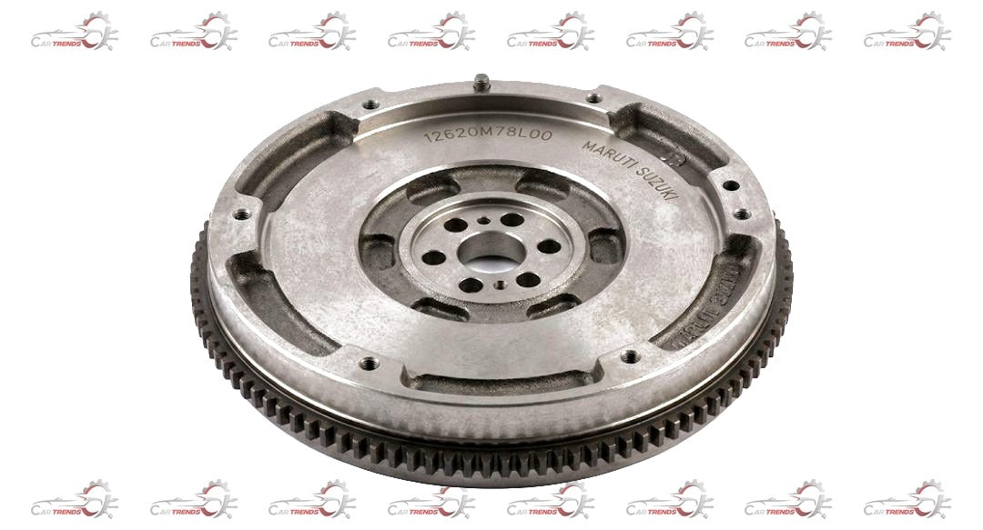 Maruti Suzuki Flywheel for Super Carry and Eeco models, showing a metallic engine component with detailed gear teeth.