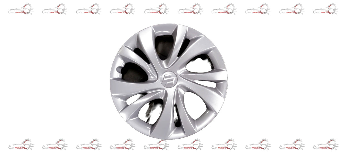 Maruti Suzuki full wheel assembly cap for Baleno and Ignis, showing the metallic cap with black accents and mounting details.