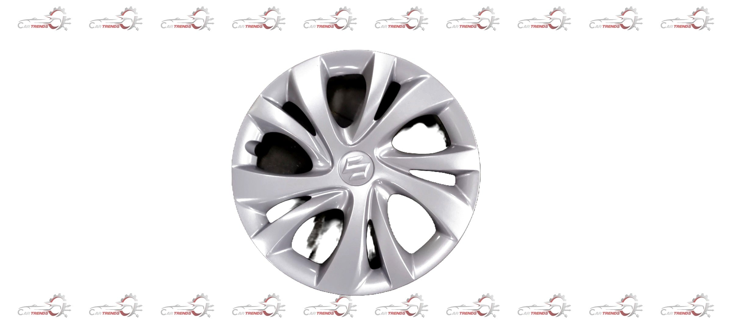 Maruti Suzuki full wheel assembly cap for Baleno and Ignis, showing the metallic cap with black accents and mounting details.