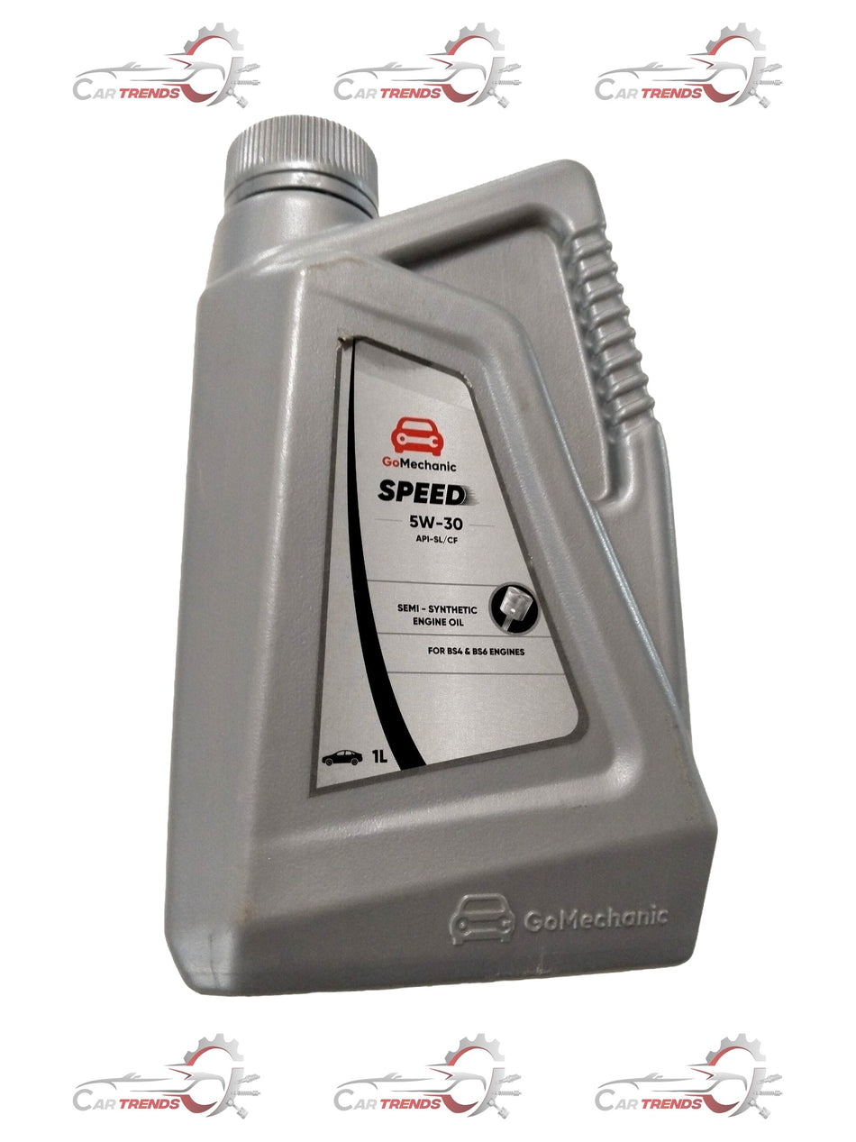 GOMECHANIC 5W30 SL grade car engine oil 1-liter pack, suitable for all car variants, shown in the image.